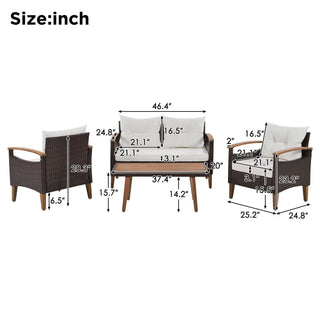 4 Piece Garden Furniture, Patio Seating Set