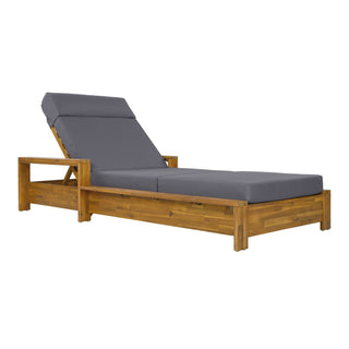 Chaise Lounge Set With 4 Fold Cushion And Built In Headrest, 3 Position Adjustable