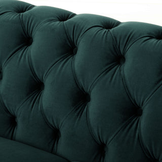 Chesterfield Loveseat Sofa, 2 Person Rolled Arm Upholstered Couch