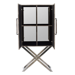 Cabinet - Silver - Faux Leather