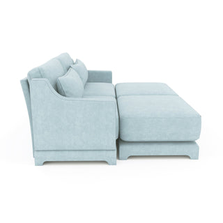 Stylish Sofa With Ottoman And Lumbar Pillows, Ergonomic Design