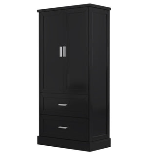 Tall Bathroom Storage Cabinet With 2 Doors And Drawers, Adjustable Shelf