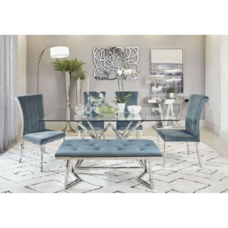 Tufted Side Upholstered Dining Chair (Set of 2) - Gray