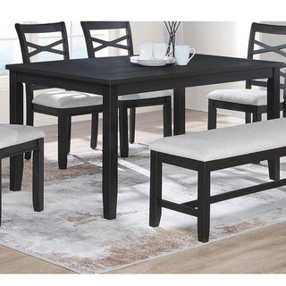 Dining Set 6 Piece With Table And Upholstered X Back Chairs - Charcoal