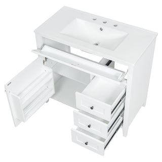 Bathroom Vanity With Sink, Cabinet With 3 Drawers And Adjustable Shelf
