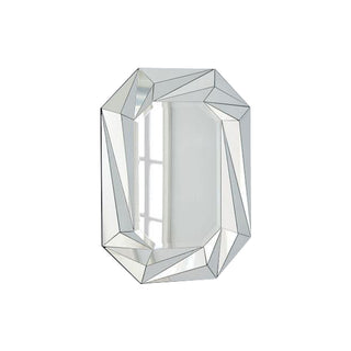 Diamond Shaped Wall Mirror With Beveled Edge Frameless Design - Silver
