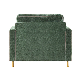 Accent Chair Upholstered Single Sofa With Square Arms, Sewn Pillow Back For Living Room