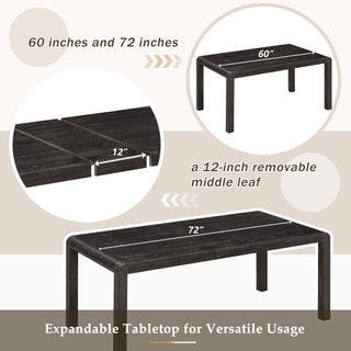 Extendable Dining Table Set With 4 Upholstered Chairs And 1 Bench