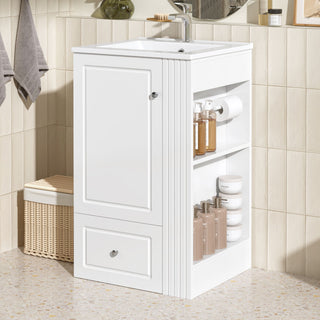 Modern Freestanding Bathroom Vanity With Sink, Soft-Close Drawer, Towel Bar