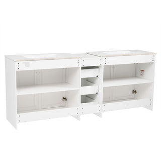 Double Sink Bathroom Vanity With Quartz Countertop