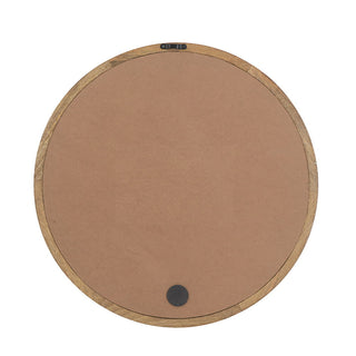 Circle Wall Mirror With Wooden Frame, Wall Mirror For Living Room