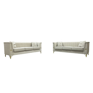 Upholstered 3 Seater Sofas Living Room Furniture (Set of 2)