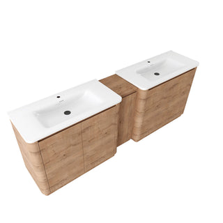 Soft Close Door Freestanding Bathroom Vanity With Sink, 1 Small Storage Cabinet