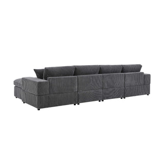 Upholstered Symmetrical Modular Sectional With 6 Seating
