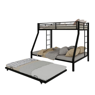 Bunk Bed For Kids, Convertible Frame With Ladders & Guardrail