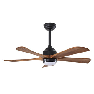 5 Blades Ceiling Fan With Lights Remote Control - Matte Black