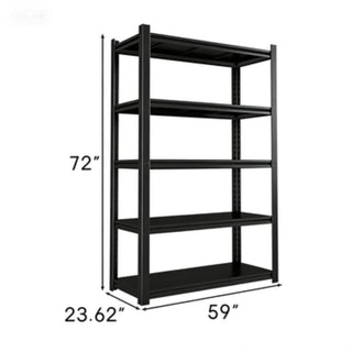 Shelves With 5 Removable Dividers, Durable For Garage - Black