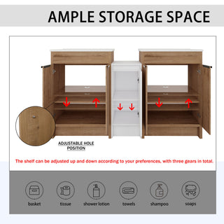 Freestanding Bathroom Vanity & Sink, Storage Cabinets, Soft Closing Doors