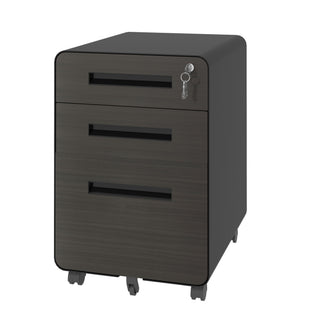 3-Drawer Mobile File Cabinet With Lock, On Casters, Holds A4/Letter Files