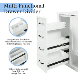 Bathroom Vanity With Sink Top, Bathroom Vanity Cabinet With 2 Doors And 2 Drawers, Open Shelf