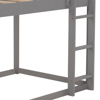 Low Bunk Bed With House Shaped Frame And Ladder