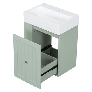 Modern Bathroom Vanity With Sink, Storage Cabinet, Drawer & Side Shelf