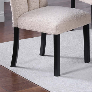 Upholstered Dining Chairs With Channel Tufting (Set of 2) - Black / Black / Neutral / Neutral