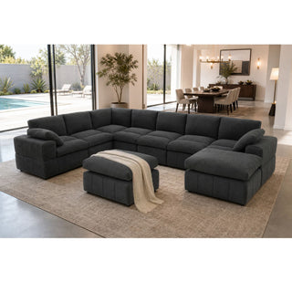 Sectional, Large Arms, Toss Pillows Included