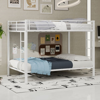 Bunk Bed For Kids, Convertible Frame With Ladders & Guardrail