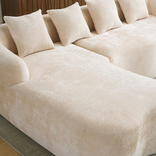Modular L-Shape Sectional Sofa With Curved Chaise