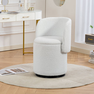 Barrel Chair & Built In Storage, 360° Swivel - Beige