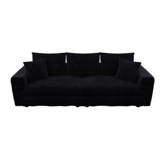Convertible Deep Seat Sofa With Soft Pillows And Ottomans