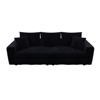 Deep Seat Convertible Sofa With Soft Pillows And Ottomans