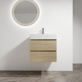 Wall Mounted Bathroom Vanity And Sink, 2 Soft Close Drawers
