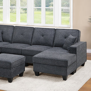5 Piece Sectional Set With USB Port And Ottoman