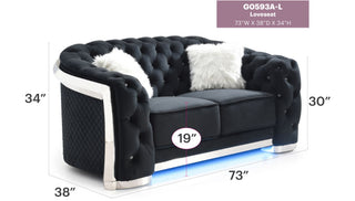Loveseat With Flared Arms