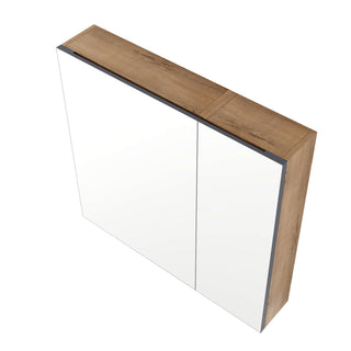 29.63" Wall Mounted Cabinet With Adjustable Shelves Storage Cabinet For Bathroom - Imitative Oak