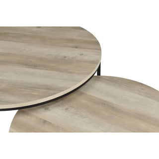 Arrize - 2 Piece Round Nesting Coffee Table Set - Pine Wood