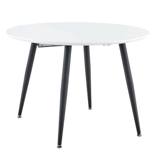 Pull Out Dining Table, Round Design - White