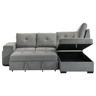 Atkinson - Sleeper Sectional Sofa With Lift Top Chaise - Gray