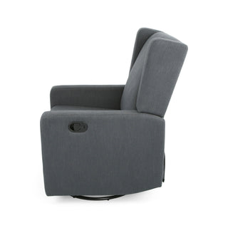 Landau Contemporary Fabric Upholstered Swivel Recliner