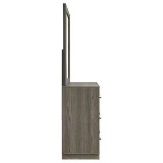 Edmondson - 9 Drawer Dresser With Mirror - Natural / Gray