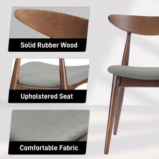 Retro Dining Chairs With Ergonomic Back (Set of 2)