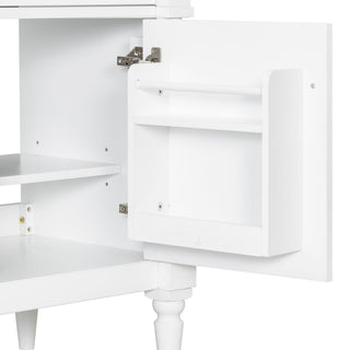 Modern Bathroom Vanity With Sink, Freestanding Cabinet With Flip Drawer & Adjustable Shelf