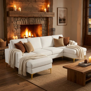 U - Shaped Sectional Sofa With Double Chaise