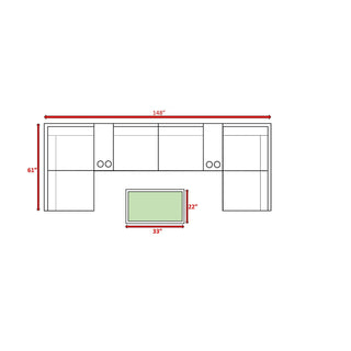 Comfortable Modern Patio Rattan Sectional Set With Cushions