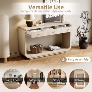 Console Table With 3 Drawers, Display Shelf