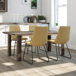 Elegant Upholstered Molded Chair (Set of 2) - Light Brown