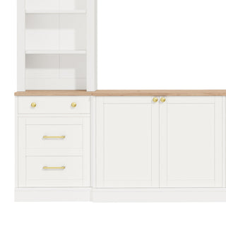 Arched Entertainment Center Wall Unit With Bookshelf, Retro Large TV Stand
