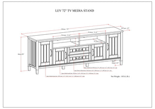 Lev - Handcrafted TV Media Stand - Smoky Brown